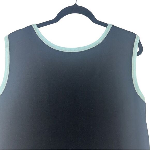 Marie St. Monet Sleeveless Top Black with Aqua Trim Sz 2X - Picture 3 of 6